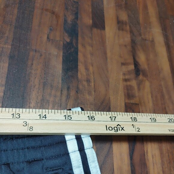 Adidas Black With White Stripe Joggers Workout Pants Side Leg Button Men's Large - Picture 10 of 12